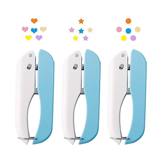 Three 1/4 Inch Hole Punches - Heart, Star, Circle