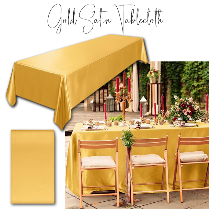 Gold Satin Party Tablecloth