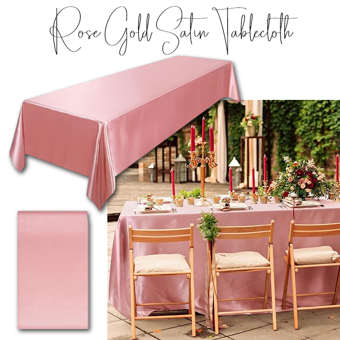Rose Gold Satin Tablecloth