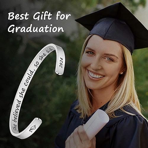 She believe she could, so she did Bracelet Graduation Gift