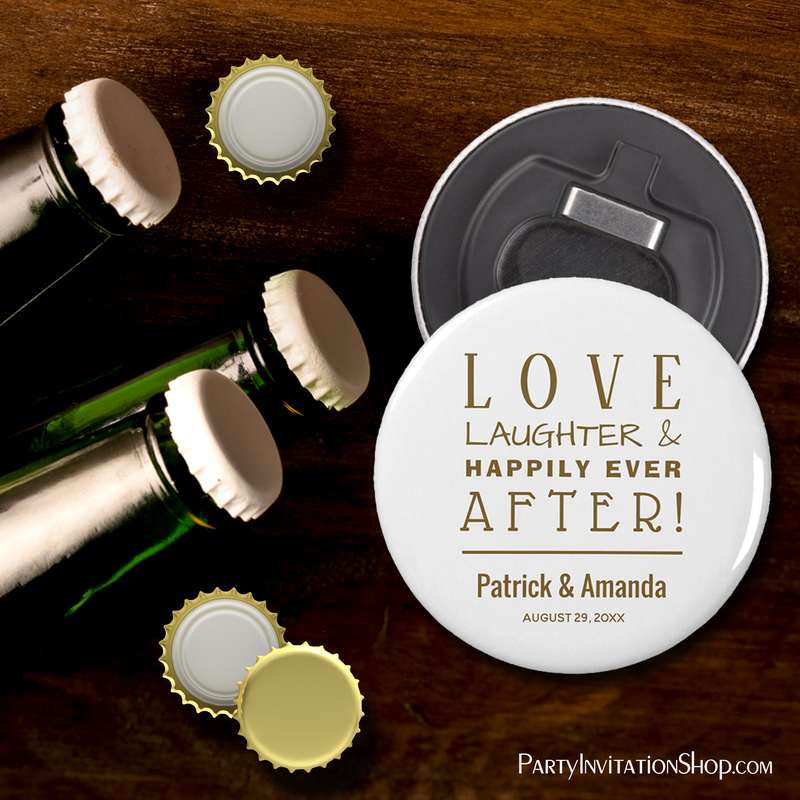 Love and Laughter Wedding Favor Bottle Opener