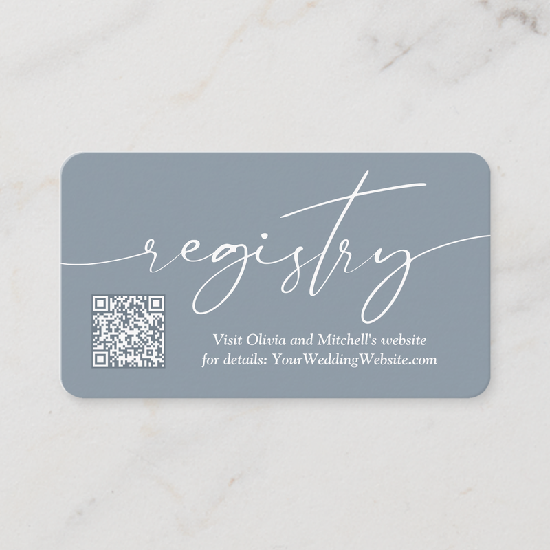Simple Handwriting QR Code Wedding Registry Enclosure Cards