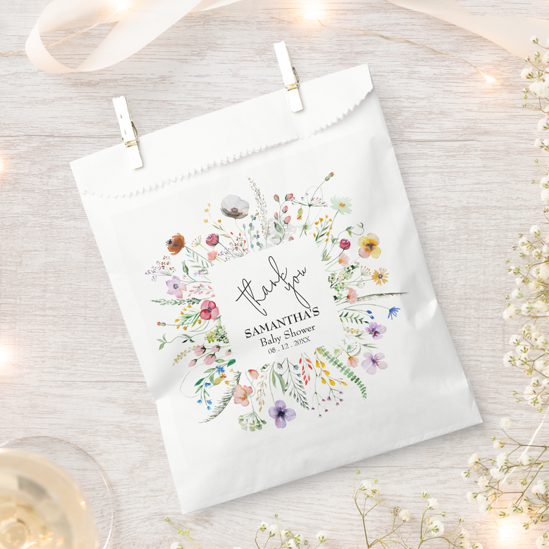 Wildflowers Baby Shower Favor Bags