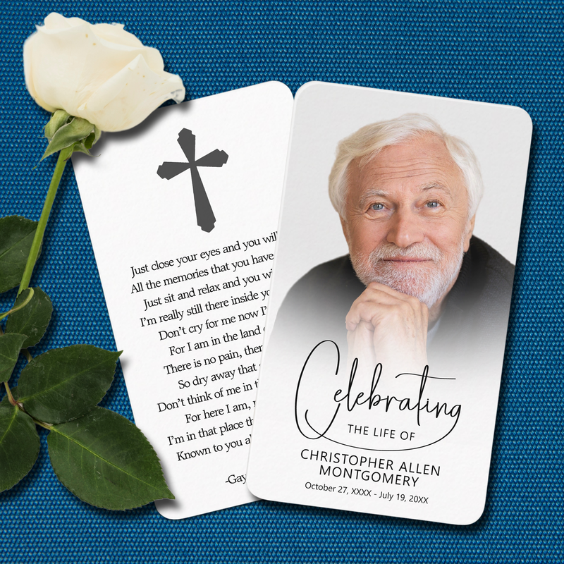 Celebration of Life Photo Prayer Cards