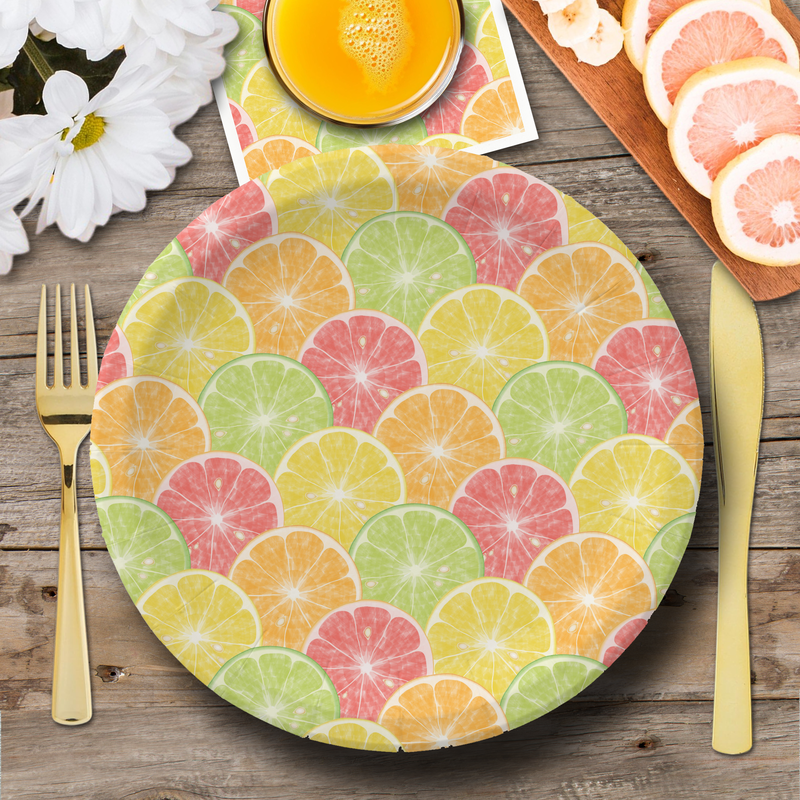 Citrus Fruit Slices Paper Plates