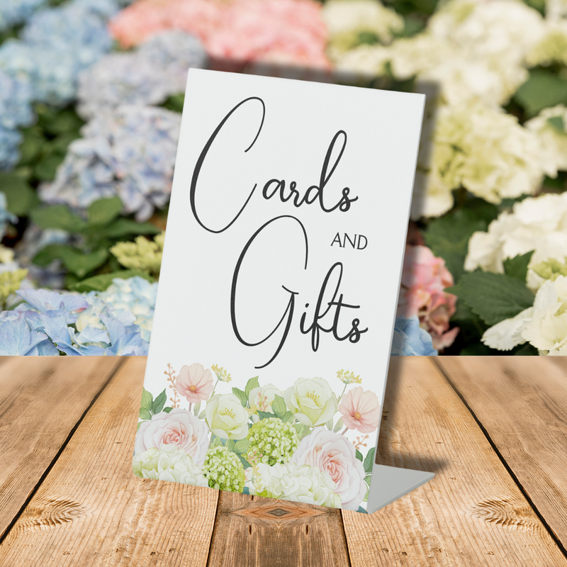 Cards & Gifts Watercolor Floral Bridal Shower Pedestal Sign