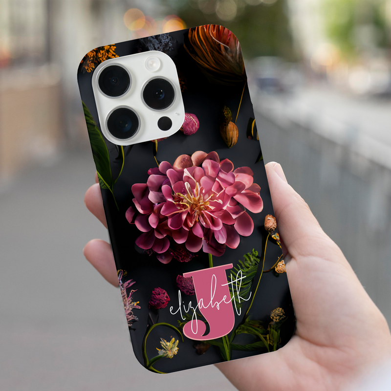Moody Floral Monogrammed Case-Mate iPhone Case