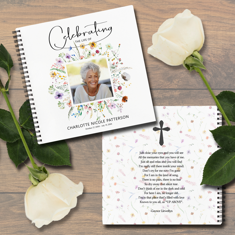 Wildflower Celebration of Life Funeral Guest Book