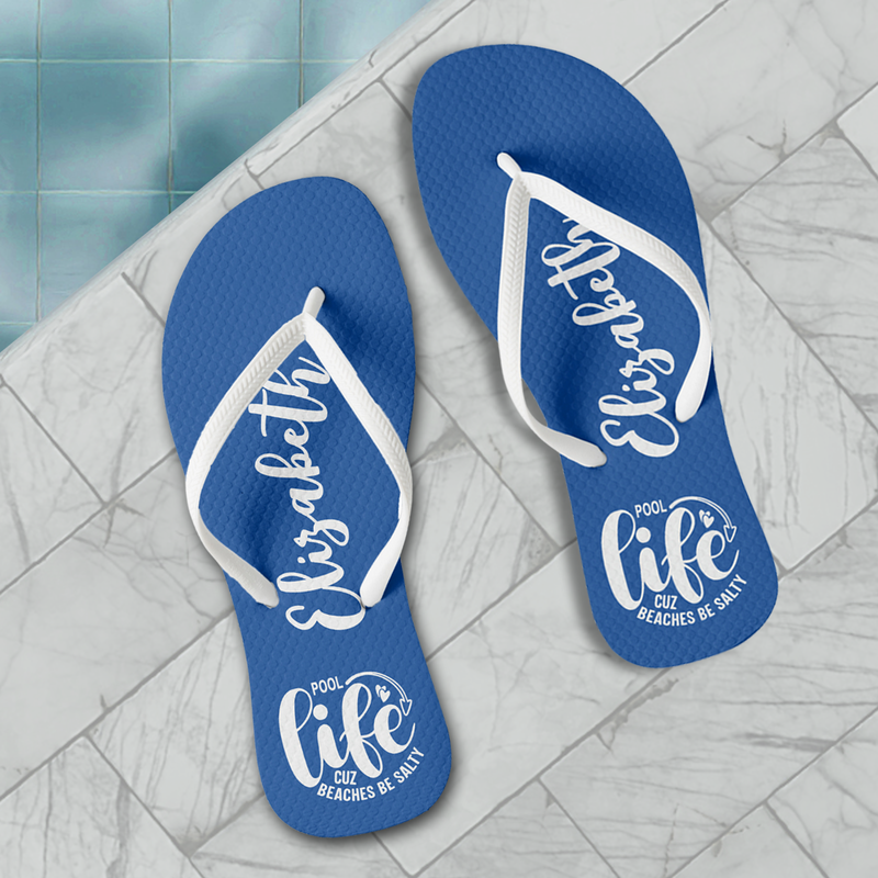 Pool Life Blue Flip Flops