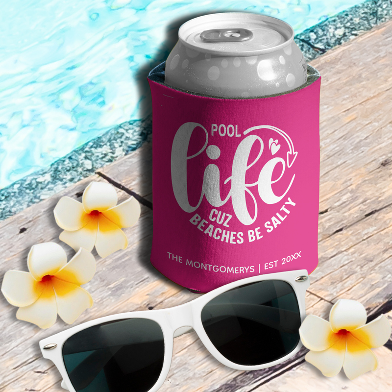Pool Life Hot Pink Can Coolers